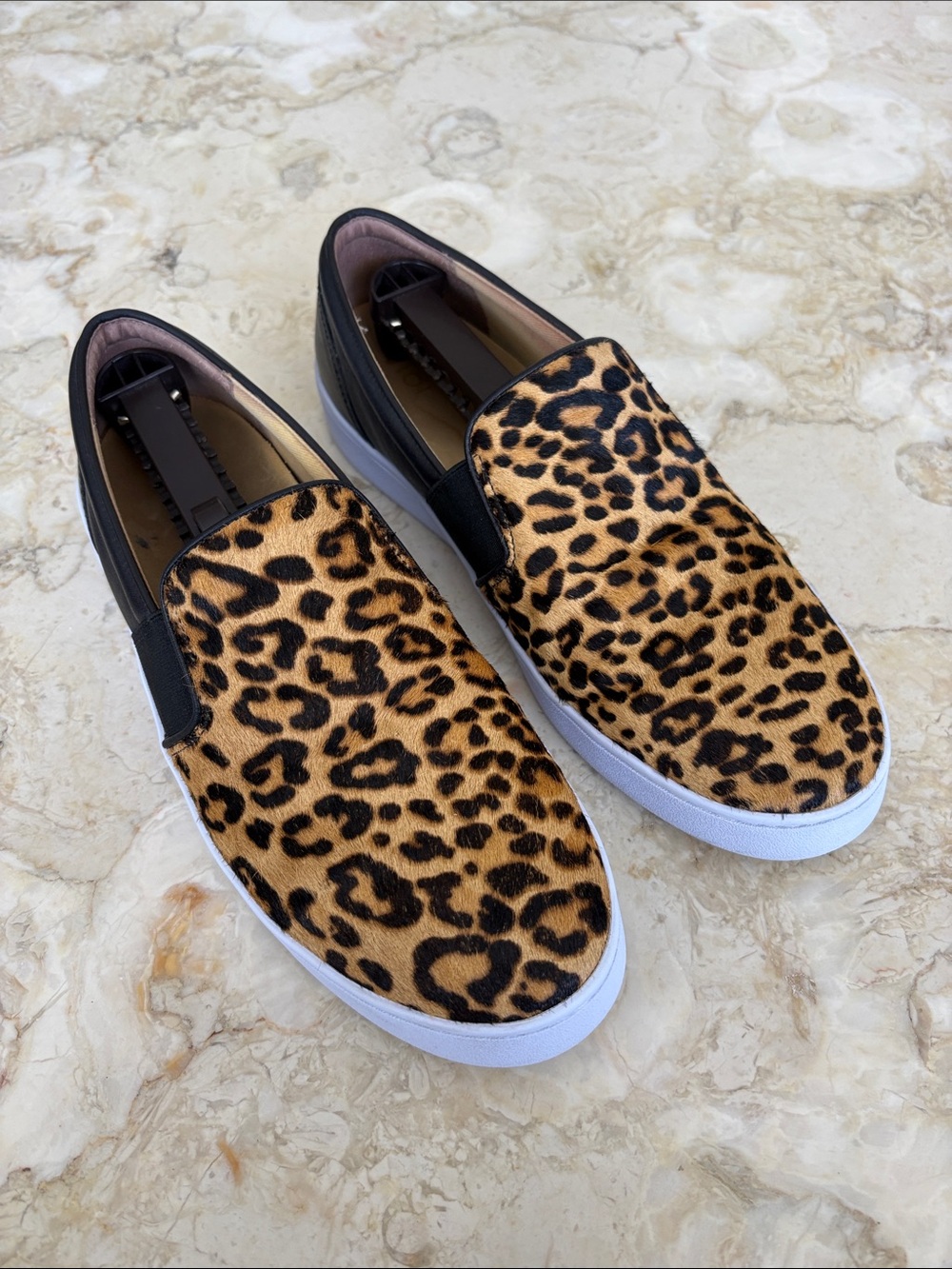 Vionic Demetra Leopard Calf Hair Slip-On Sneakers – Size 9